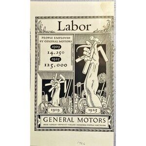 General Motors "Celebrating People Employed by General Motors" Vtg Print Ad 1926